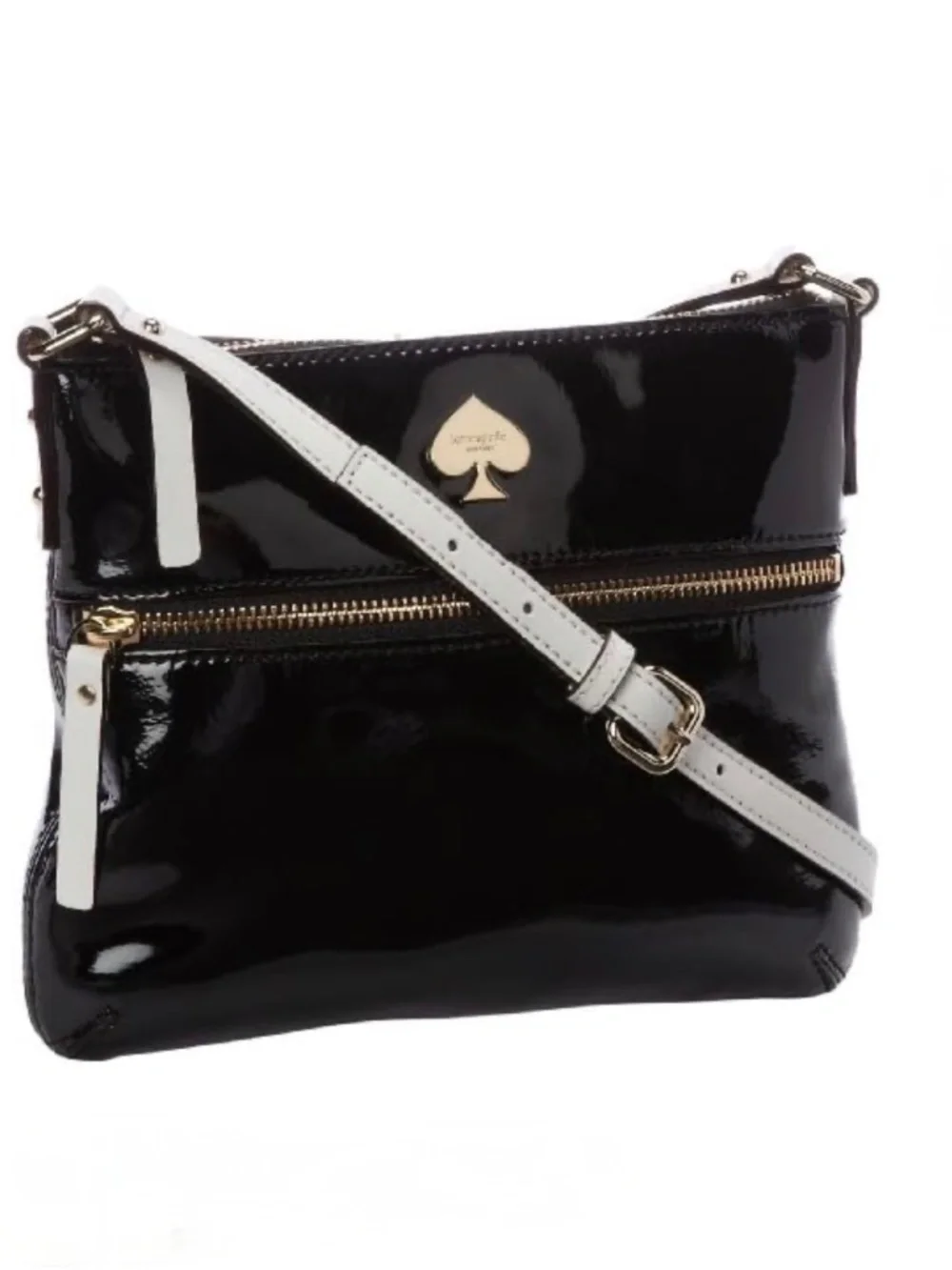 Kate Spade New York Flicker Tenley Crossbody Shoulder Bag Handbag Black Patent